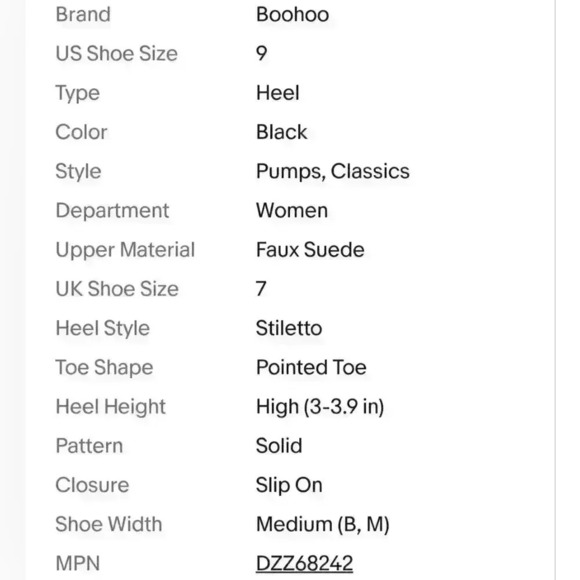 NIB Boohoo Ivy Clear Side Heart Detail Black Faux Suede Courts Heels - Picture 5 of 5